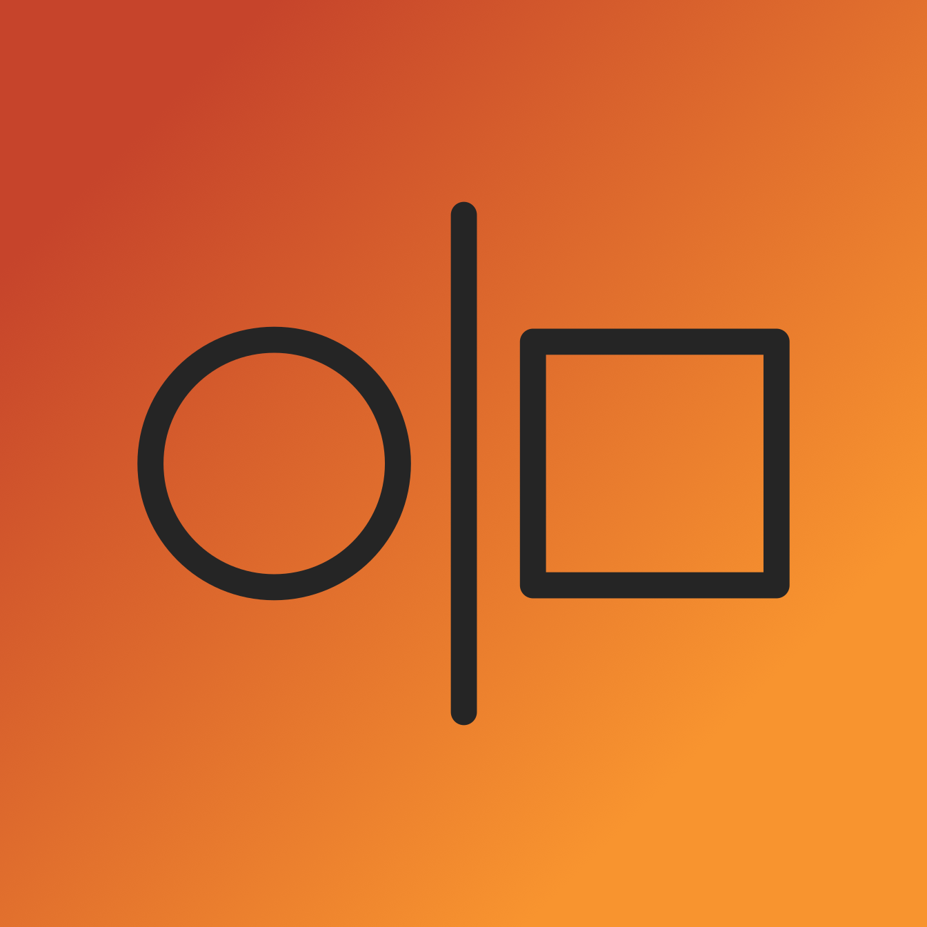 Polymorph circle, line, and square app icon